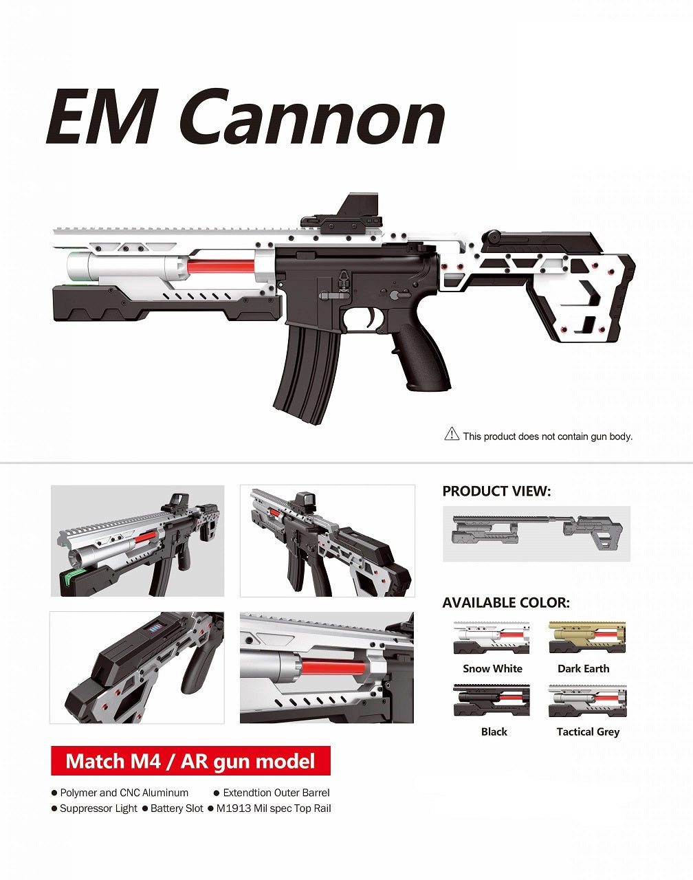 EM Cannon "Stryker" conversion kit for M4 - Gel Blaster Accessories For Sale