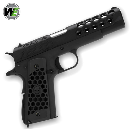 WE TECH 1911 HEX CUT GELSOFT GAS BLOWBACK PISTOL - BLACK - Gel Blaster Guns, Pistols, Handguns, Rifles For Sale