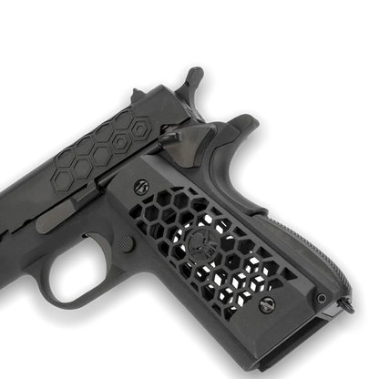 WE TECH 1911 HEX CUT GELSOFT GAS BLOWBACK PISTOL - BLACK - Gel Blaster Guns, Pistols, Handguns, Rifles For Sale